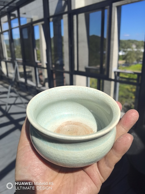 古玩陶瓷元末明初龍泉窯粉青釉獸首三足爐拍賣,當前價格9600元