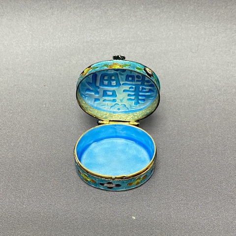 古玩陶瓷福壽紋蓋盒真品鑒賞圖