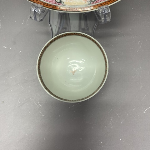 古玩陶瓷清乾隆·滿大人人物故事·廣彩杯碟拍賣,當前價格1960元