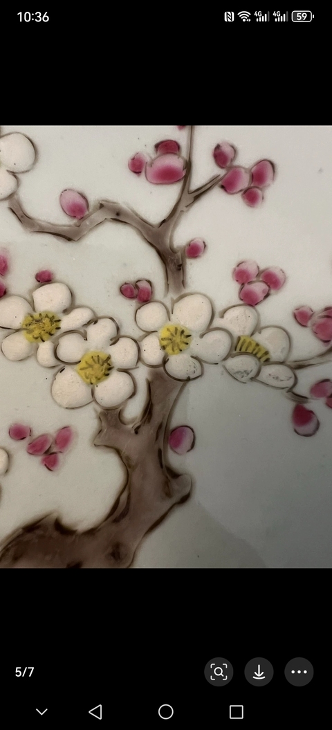 古玩陶瓷花鳥紋盤真品鑒賞圖