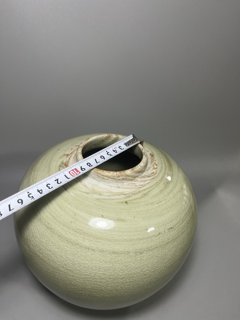 古玩陶瓷日本江戶仿龍泉青釉罐真品鑒賞圖