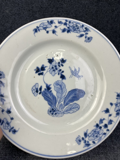 古玩陶瓷青花花卉紋盤拍賣,當前價格158元