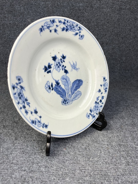 古玩陶瓷青花花卉紋盤拍賣,當前價格158元
