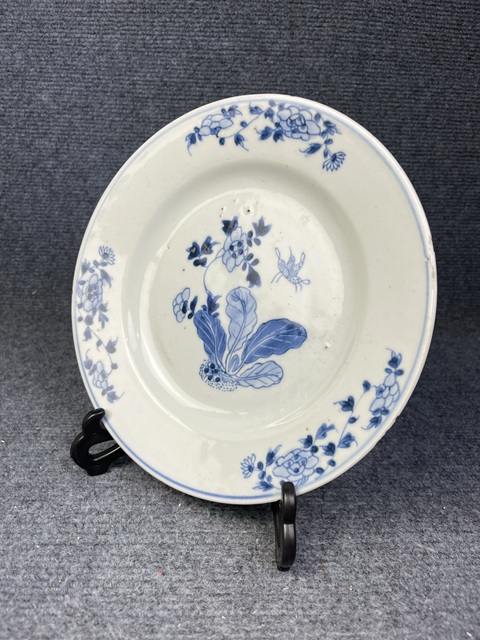 古玩陶瓷青花花卉紋盤拍賣,當前價格158元