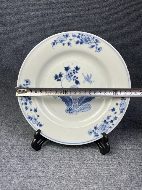 古玩陶瓷青花花卉紋盤拍賣,當前價格158元