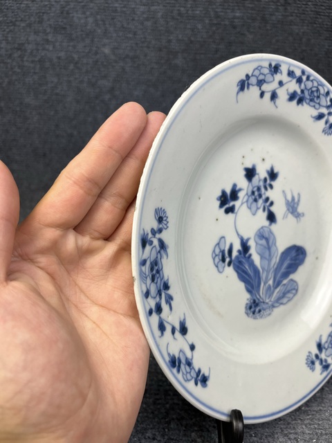 古玩陶瓷青花花卉紋盤拍賣,當前價格158元