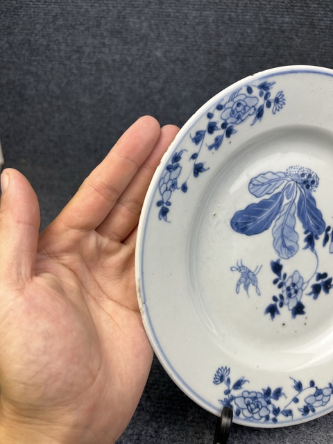 古玩陶瓷青花花卉紋盤拍賣,當前價格158元