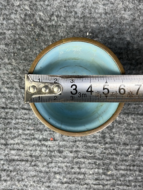 古玩雜項銅胎掐絲琺瑯花卉紋壓手杯拍賣,當前價格999元