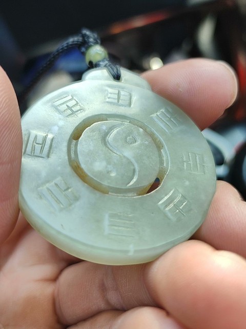古玩玉器和田玉雕道教題材掛件真品鑒賞圖