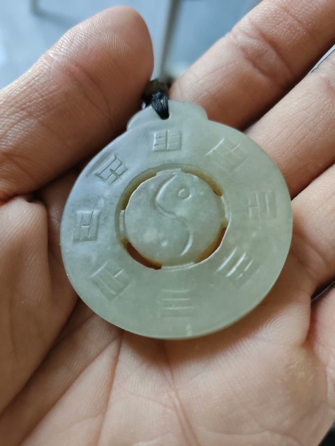 古玩玉器和田玉雕道教題材掛件真品鑒賞圖