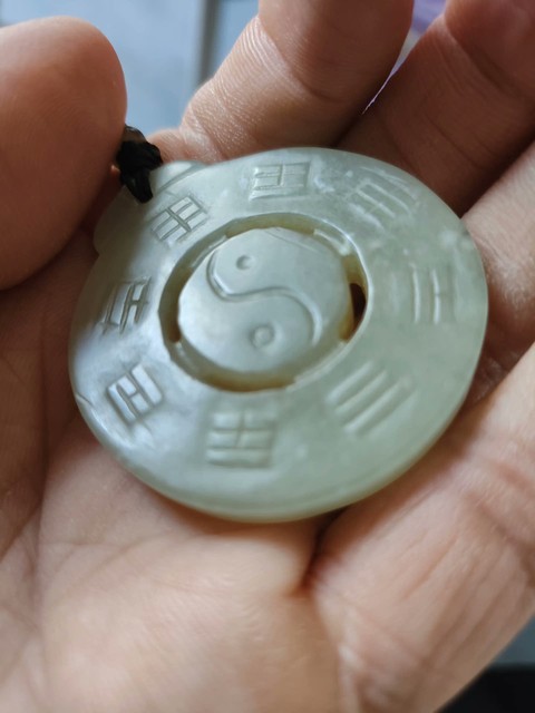 古玩玉器和田玉雕道教題材掛件真品鑒賞圖