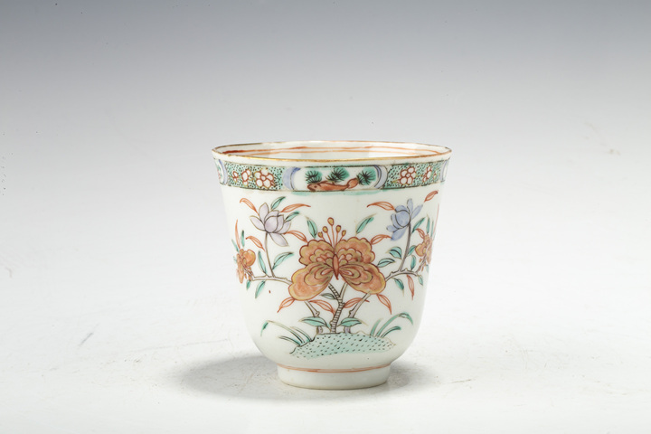 古玩陶瓷清晚·五彩折枝花卉紋鈴鐺杯拍賣,當前價格1904元