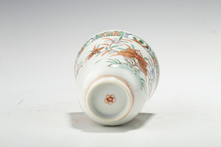 古玩陶瓷清晚·五彩折枝花卉紋鈴鐺杯拍賣,當前價格1904元