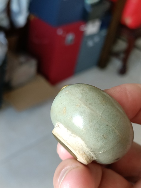 古玩陶瓷龍泉青瓷鳥(niǎo)食罐真品鑒賞圖