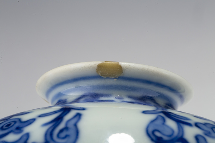 古玩陶瓷清末民初·青花團龍紋太白尊拍賣,當前價格476元
