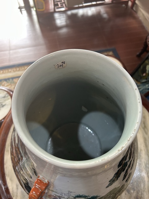 古玩陶瓷清晚期粉彩百鹿尊真品鑒賞圖