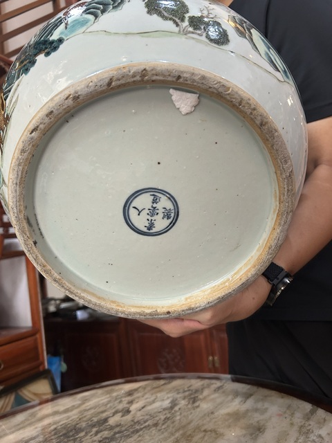 古玩陶瓷清晚期粉彩百鹿尊真品鑒賞圖