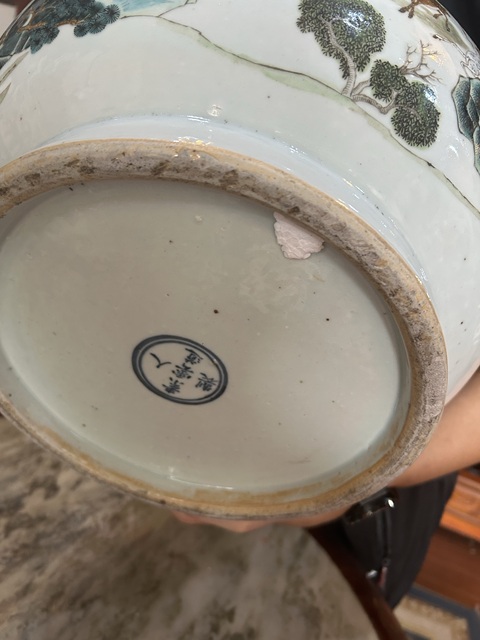 古玩陶瓷清晚期粉彩百鹿尊真品鑒賞圖
