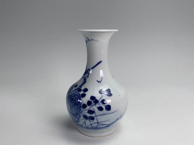 古玩陶瓷清晚期·青花花鳥紋玉壺春瓶拍賣，當前價格2880元