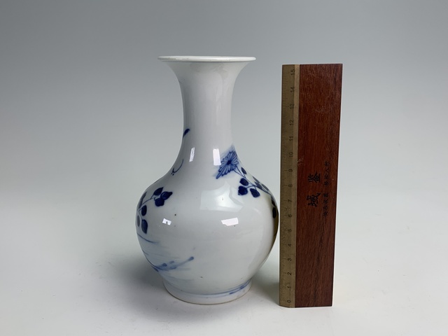 古玩陶瓷清晚期·青花花鳥紋玉壺春瓶拍賣，當前價格2880元