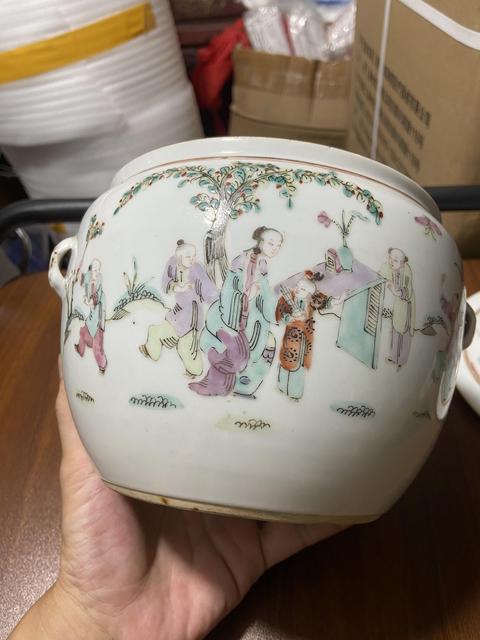 古玩陶瓷晚清細路粉彩粥罐拍賣,當前價格5200元