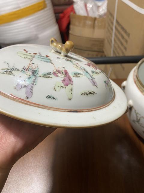古玩陶瓷晚清細路粉彩粥罐拍賣,當前價格5200元