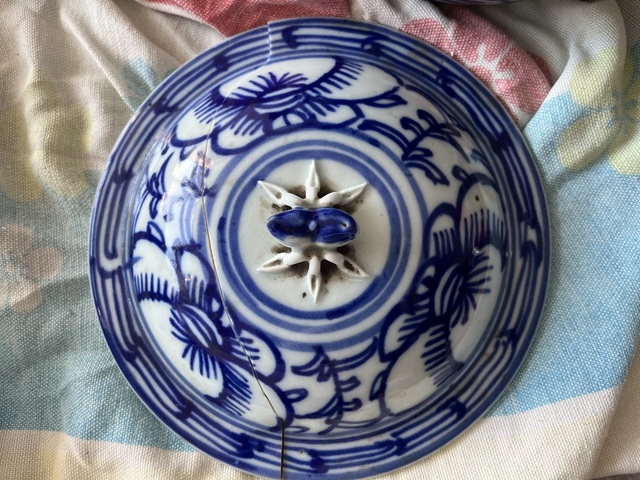 古玩陶瓷青花四系粥罐真品鑒賞圖