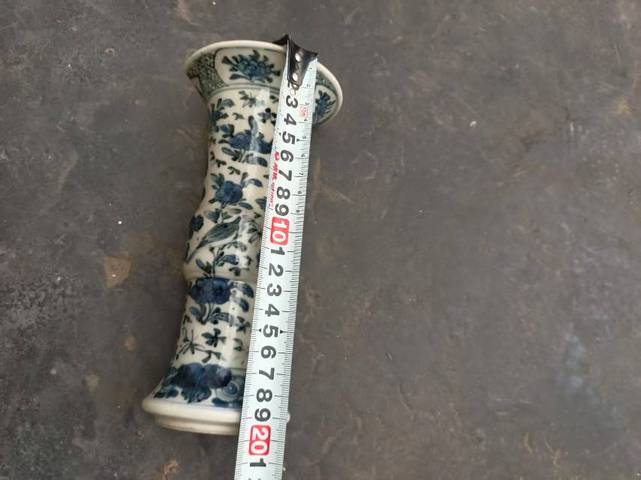 古玩陶瓷花鳥紋青花花觚真品鑒賞圖