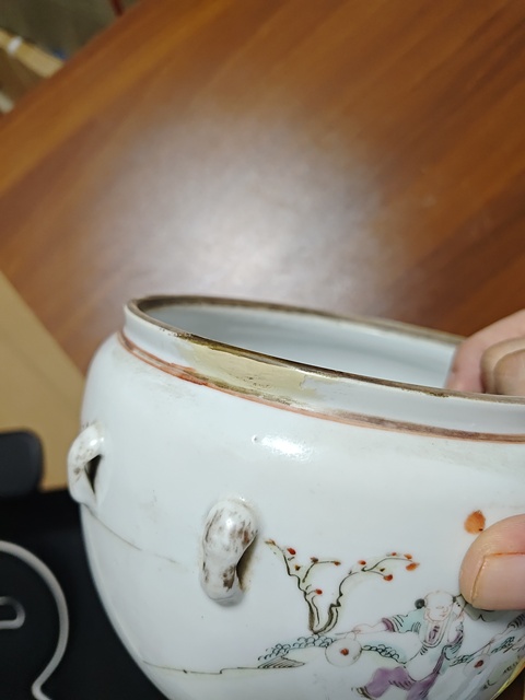 古玩陶瓷晚清細路粉彩粥罐拍賣,當前價格5200元