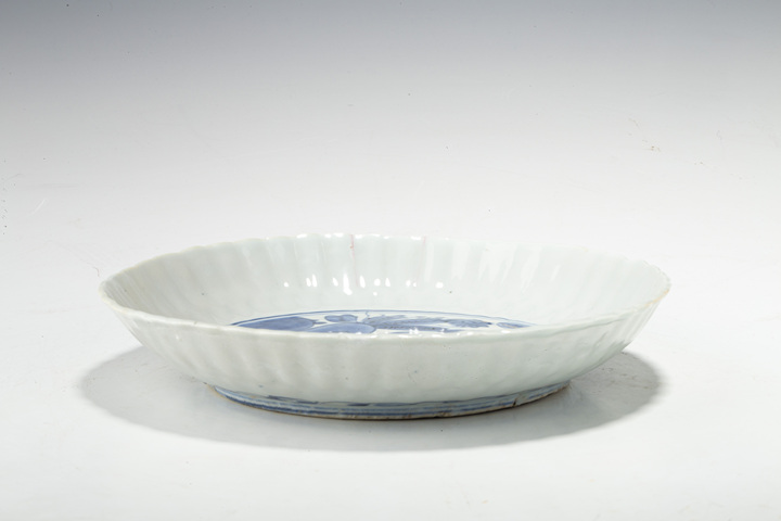 古玩陶瓷明萬歷·青花花鳥紋花口盤拍賣，當前價格1848元