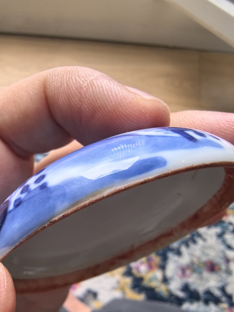 古玩陶瓷青花印泥盒真品鑒賞圖
