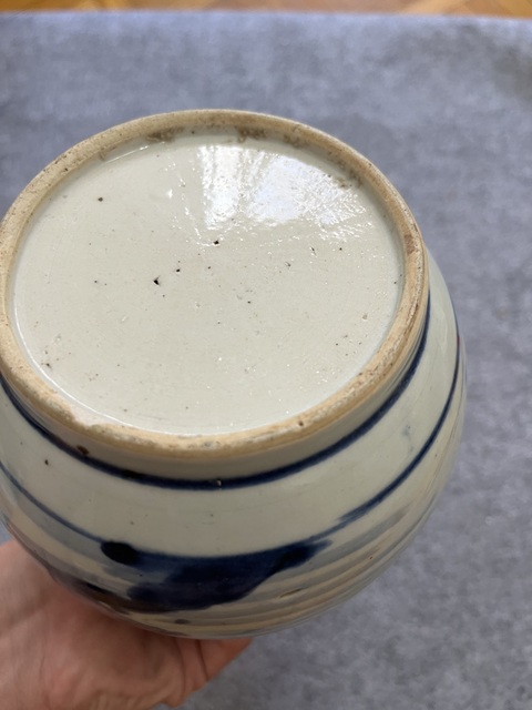 古玩陶瓷青花山水人物蒜頭瓶真品鑒賞圖