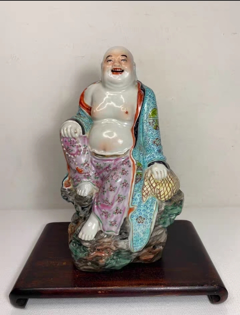 古玩陶瓷彌勒佛塑像真品鑒賞圖