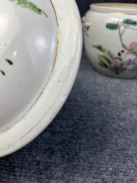 古玩陶瓷粉彩人物紋粥罐真品鑒賞圖