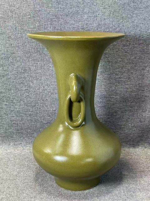古玩陶瓷茶葉末釉撇口瓶真品鑒賞圖