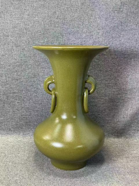 古玩陶瓷茶葉末釉撇口瓶真品鑒賞圖