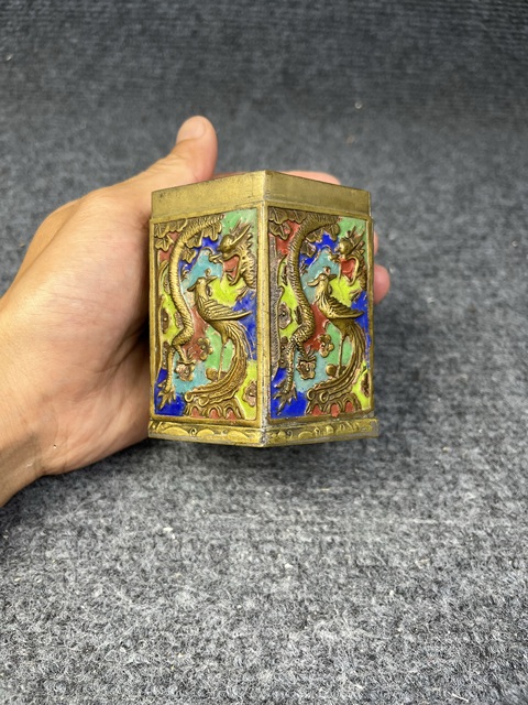 古玩雜項銅胎琺瑯彩蓋鋼拍賣,當(dāng)前價格388元