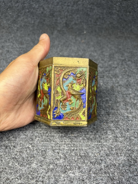 古玩雜項銅胎琺瑯彩蓋鋼拍賣,當(dāng)前價格388元