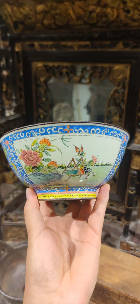 古玩陶瓷銅胎畫琺瑯飛黃騰達(dá)圖茶碗真品鑒賞圖