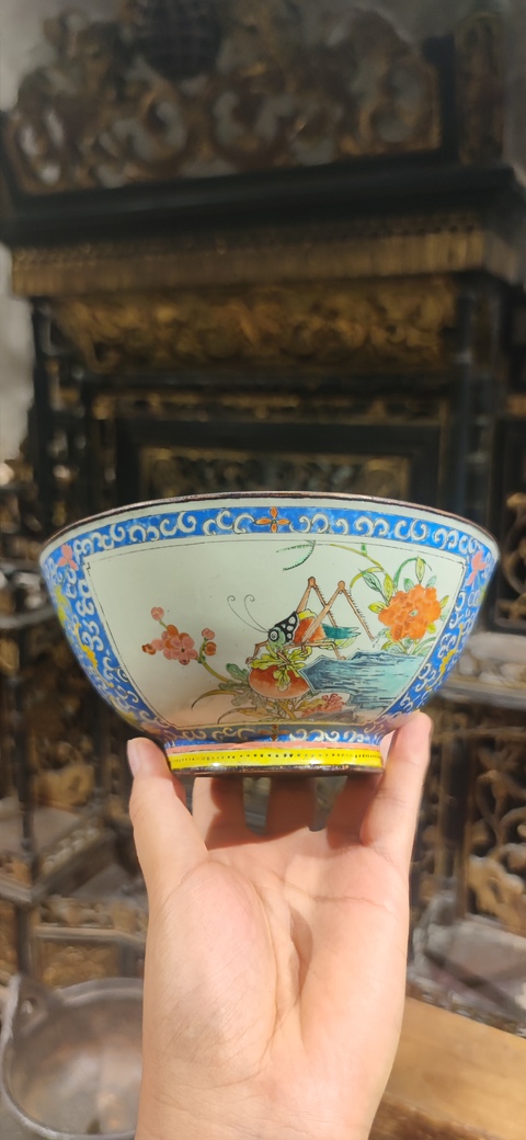 古玩陶瓷銅胎畫琺瑯飛黃騰達(dá)圖茶碗真品鑒賞圖
