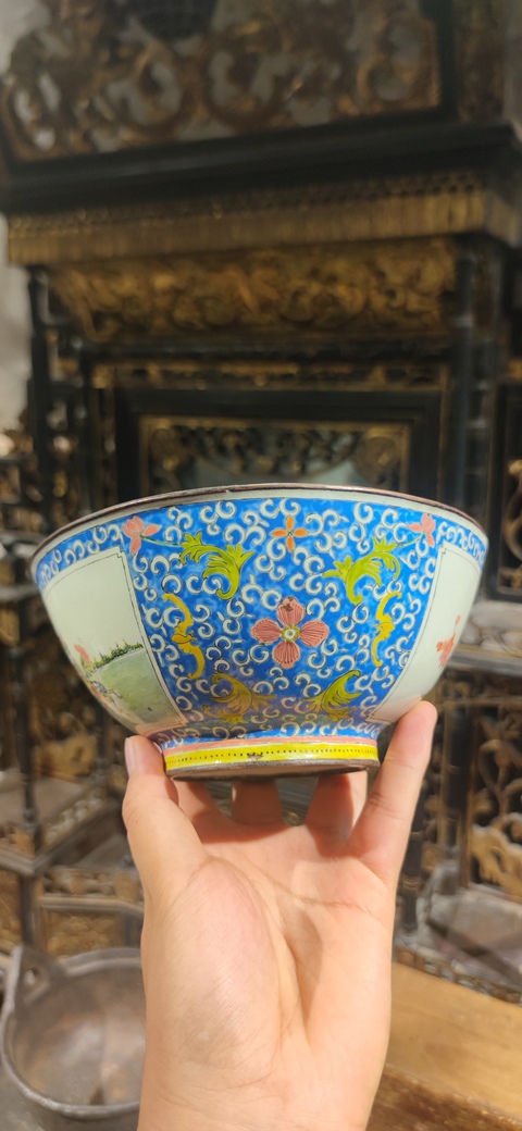 古玩陶瓷銅胎畫琺瑯飛黃騰達(dá)圖茶碗真品鑒賞圖