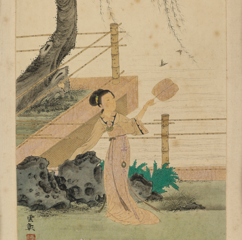 古玩字畫陳少梅款人物四屏真品鑒賞圖