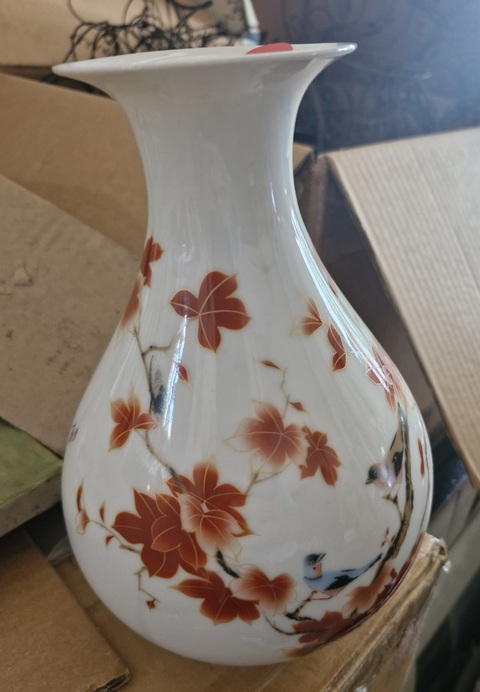 古玩陶瓷花鳥紋玉壺春瓶真品鑒賞圖