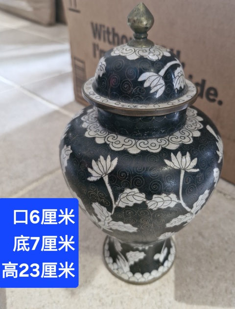 古玩雜項景泰藍將軍罐真品鑒賞圖