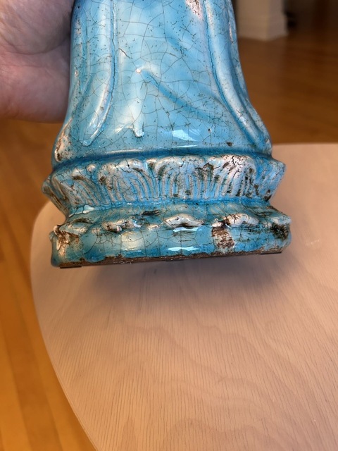 古玩陶瓷孔雀藍釉寶珠佛真品鑒賞圖