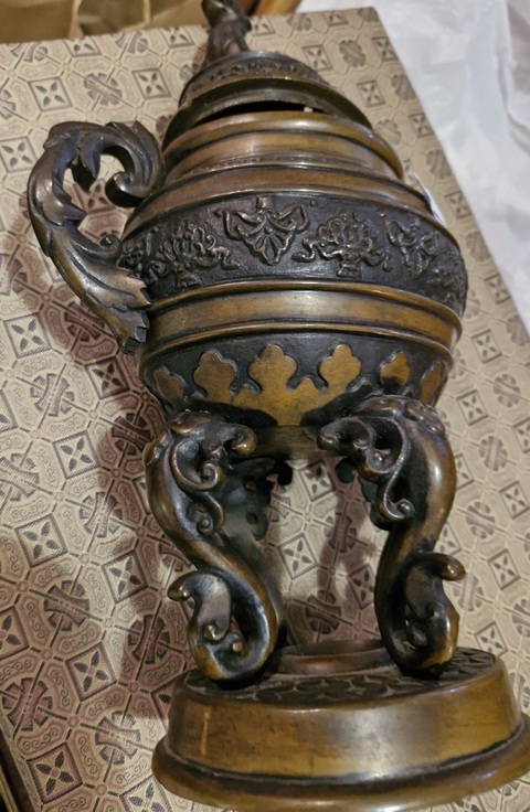 古玩銅器鼎式熏爐真品鑒賞圖