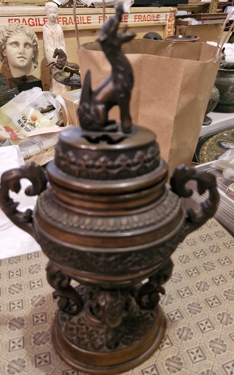 古玩銅器鼎式熏爐真品鑒賞圖
