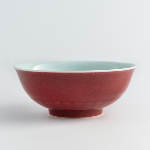 古玩陶瓷祭紅蓮瓣碗真品鑒賞圖