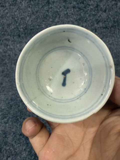古玩陶瓷明晚期.青花花卉紋茶碗拍賣，當前價格0元