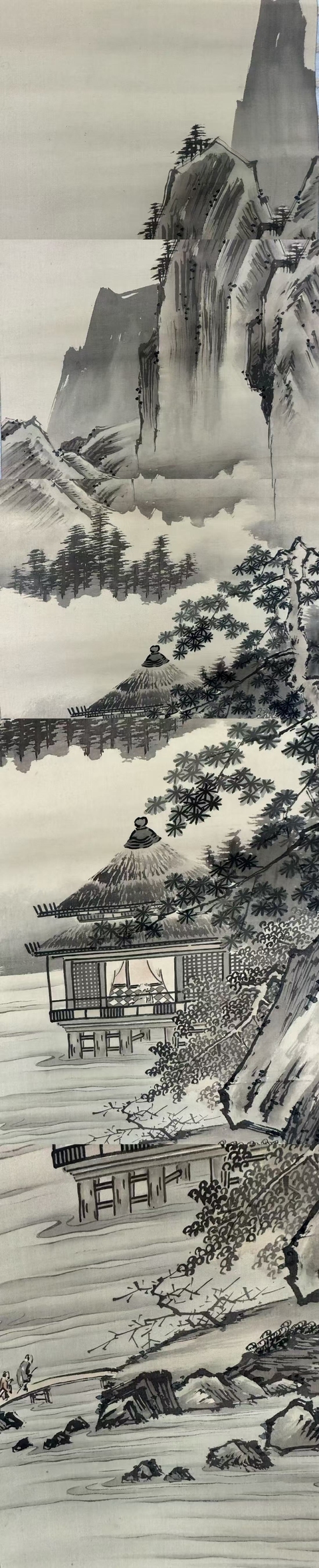 古玩字畫山水雙屏真品鑒賞圖